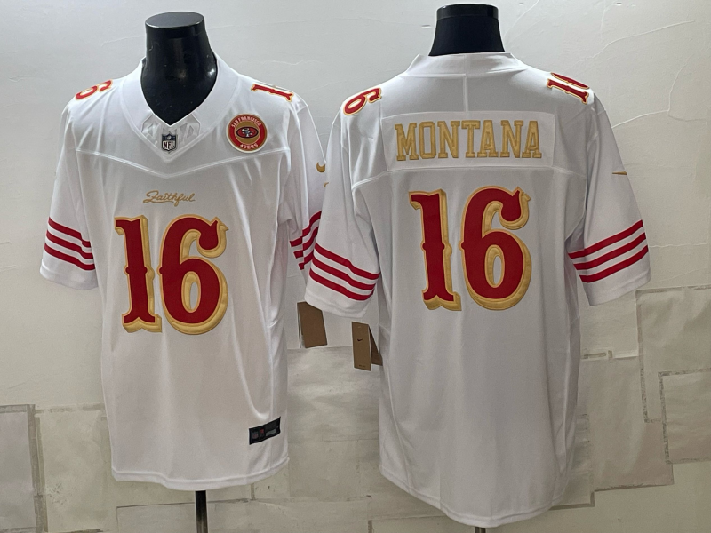 Men 2026 Nike San Francisco 49ers #16 Montana white NFL Jersey 101101